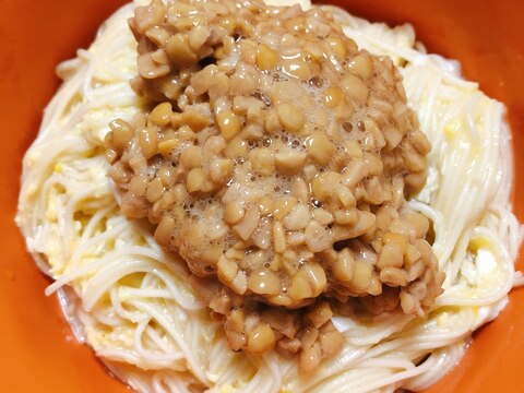 納豆卵素麺